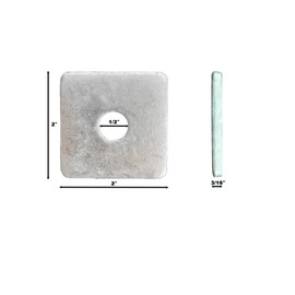 1/2" Hot Dipped Galvanized Square Washer(20-Box) Flat Pad Spacer for Square Nut Fastener Hardware(1/2"X2"X2"X0.19)
