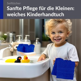 Lashuma Terry Cloth Wash Cloth Set 30 x 30 cm London Set of 6 Azure Blue Soft Children's Cotton Towels