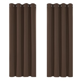 Deconovo Deconovo Curtains Mocha Super Soft Thermal Insulated Eyelet Blackout Curtains Bedroom 46 x 54 Inch Drop Dark Mocha 2 Panels