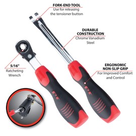 Performance Tool W80101 Offset Ratcheting Wrench Set for Automatic Slack Adjusters on Meritor Rockwell Systems with Tensioner Release Tool