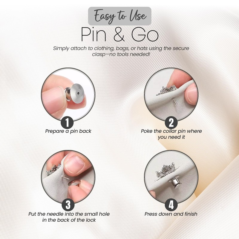 25*Pieces Metal Clasp and Fasteners Metal pin Backs pin Backs