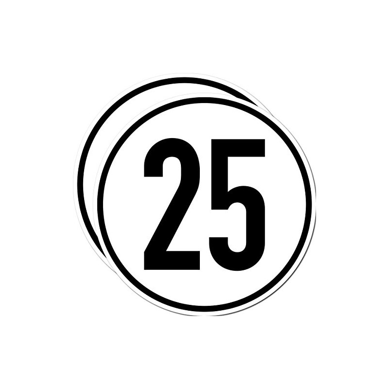 GreenIT 2 x 20 cm Sticker 25 km/h km/h Speed