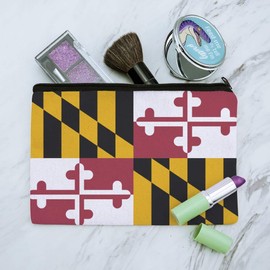 Maryland State Flag Makeup Cosmetic Bag Organizer Pouch