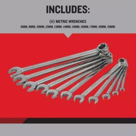 Craftsman Overdrive 6 Point Metric Wrench Set 11 pc