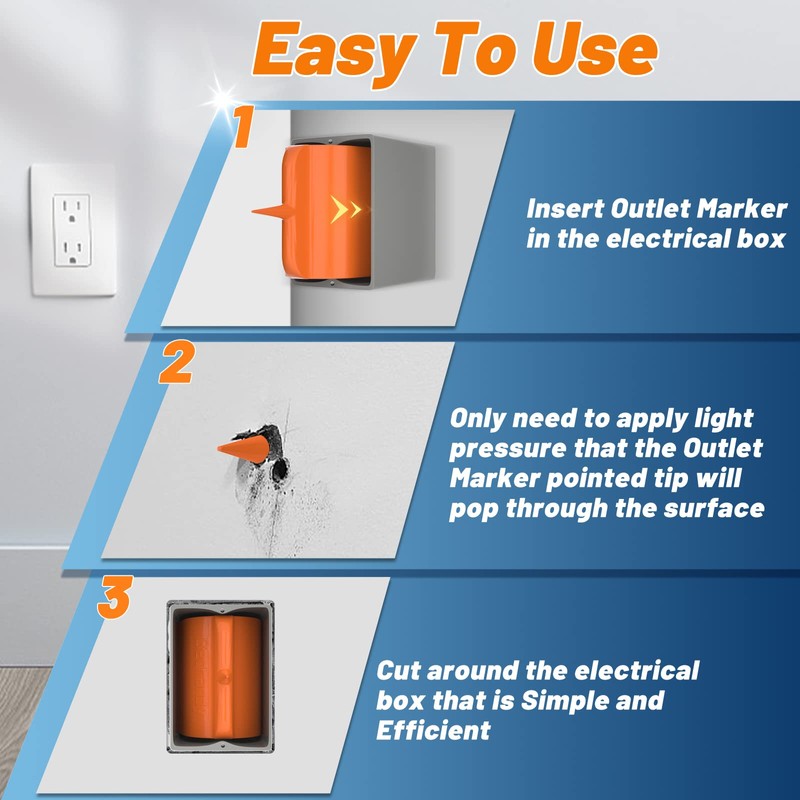 Bechandy 12 Pack Drywall Outlet Marker - No Measuring Needed