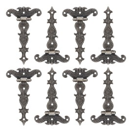 sourcing map 3.5 Inch Door Tee Hinge, 8Pcs T-Strap Hinges Retro Decorative Hinge for Wooden Fences Yard Doors Barn Gate Wooden Box, Bronze