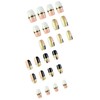 FORBELOVED NAILS|Pink,Black And White Shiny Golden Line Press On Nails|Short