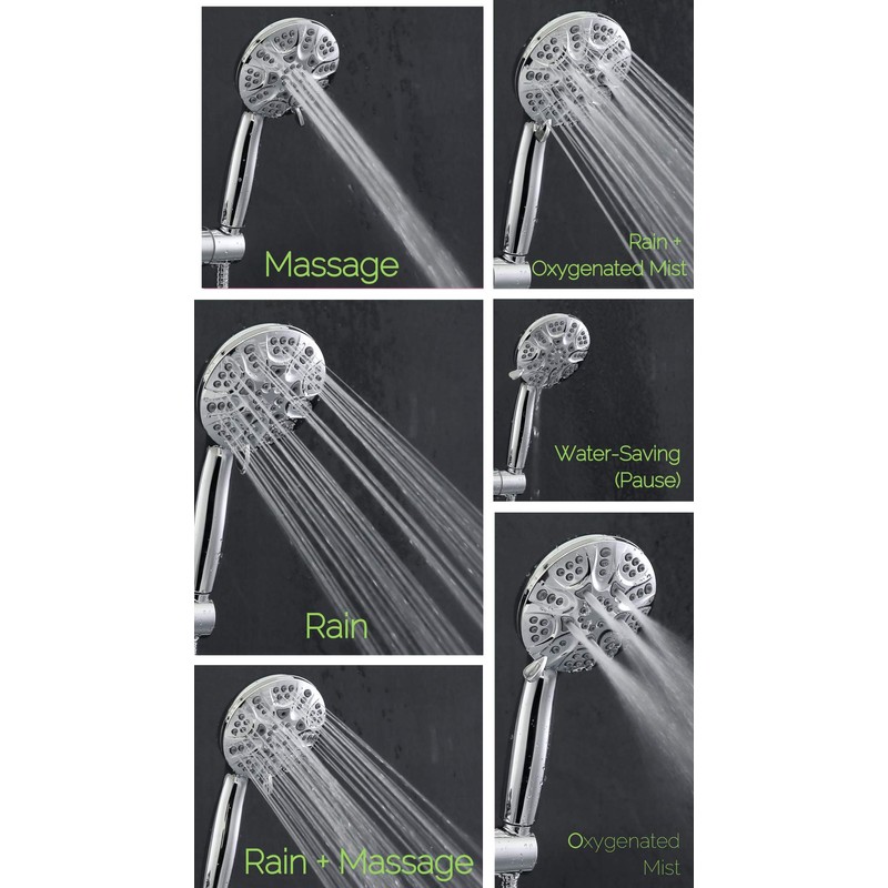 Ana Bath NEW Flexible Dual Shower Head with Handheld Combo