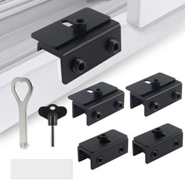 Upgraded Adjustable Window Security Locks for Sliding Windows, Child Proof Window Stoppers for Up and Down/Horizontal Windows, Fit for Track Widths Less Than 2cm(4 Sets Black)