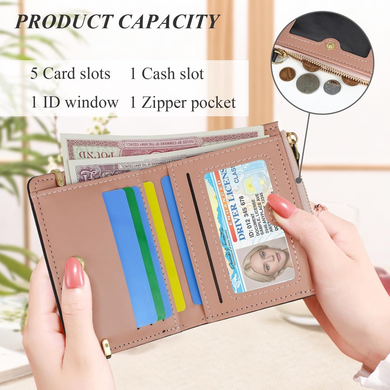 MultiValue Ladies Wallet, Short Credit Card Wallet Leather Bifold Purse