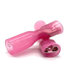 (1000 Pieces) Red Heat Shrink Marine Grade Female Spade Connectors, American Wire Gauge 22-18