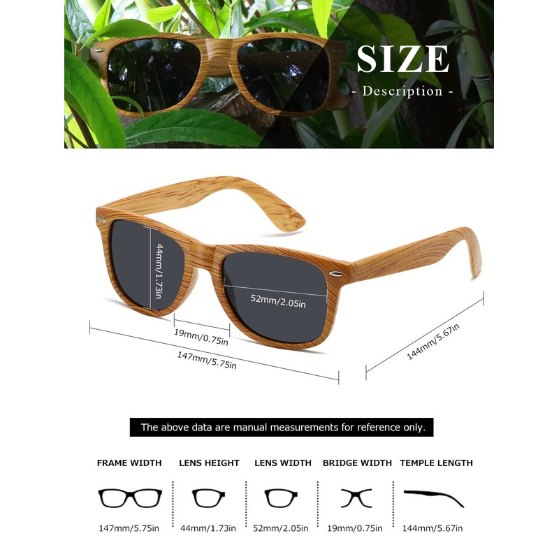 Kimorn Polarized Sunglasses Square Frame Horn Rimmed 80's Retor Glasses