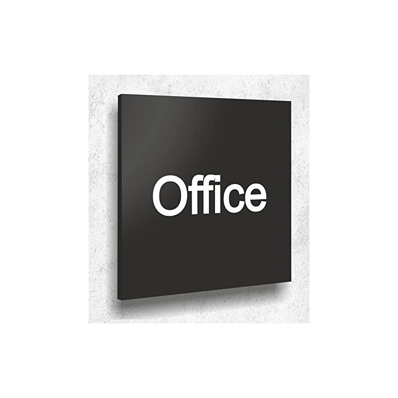 Office Door Sign Black Matt UV Print 12 x 12
