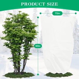 Large Plant Covers Freeze Protection, 2 PCS 2.8 oz 90"x75" Plant Covers for Winter Outdoor, Reusable Frost Blankets with Zipper Drawstring, Plant Freeze Protection Cover for Garden Fruit Trees
