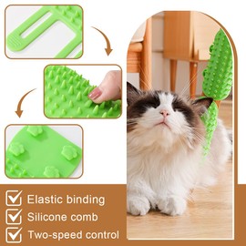 XUZOPIM Pack of 4 Cat Brush, Wall Mounted Cat Brush, Self-Care Massage Combs for Pet Cats, Cat Brush Face Scratcher, Massage Brush for Cats with Long and Short Fur (Green, Yellow, Pink, Black)