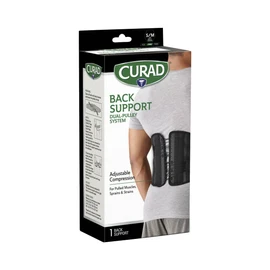 CURAD Back Support with Dual- Pulley System, Size S/M - Adjustable Compression