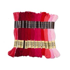 UMC STAG 12 Pieces Red Tones | Premium Embroidery Thread | Egyptian Cotton Premium Skeins | Cross Stitch Embroidery Floss | Oeko TEX Certified Stranded Cotton (RED Tones)