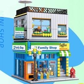 kowkis Family Shop Building kit,Commercial Street Series Street View Building Blocks to Display, Decorate,Great Toy Gifts for Adults(1310 Psc)