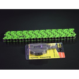 CLEO 420 Motorcycle Chain+ Chain Breaker, 420 Standard Roller Chain 140 Links Heavy Duty Drive Chain for 50cc 70cc 90cc 110cc 125cc Dirt Pit Bike ATV Quad Go Kart Scooter Mini Bike