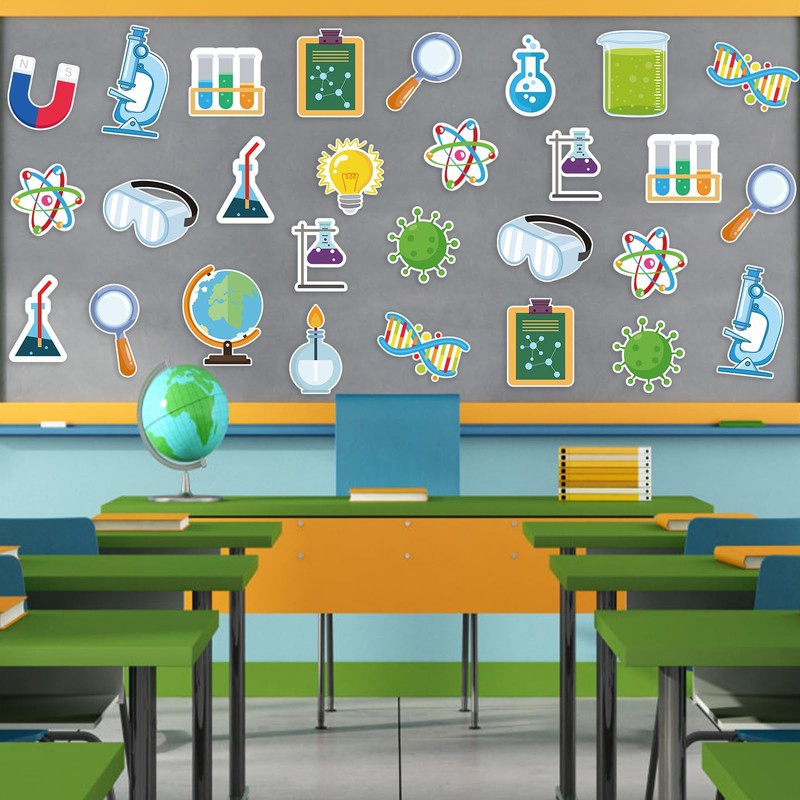 48Pcs Science Cutouts Science Bulletin Board Decorations, Science Lab Accents