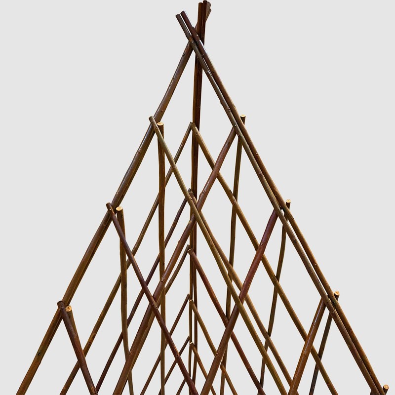 MELCHEF Expandable Teepee Willow Fence,Teepee Trellis Pyramid Plant Climbing,Self Standing