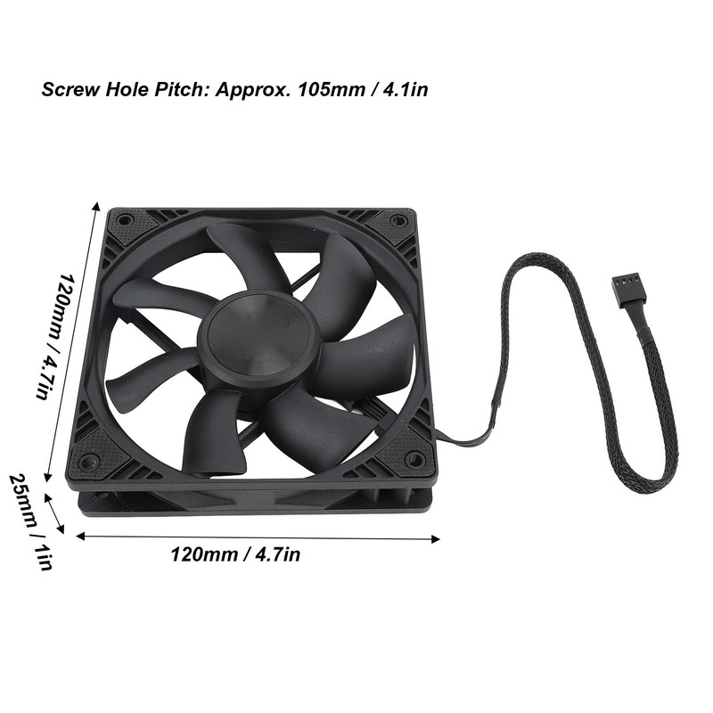 12V PWM Fan 800‑3000RPM 132CFM High Speed MFDB Bearing Silent