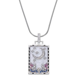 sourcing map Tarot Charm, 22x15mm Titanium Steel Square Enamel Tarot Cards Pendant Rectangle Charm for Christmas Birthday Anniversaries, Silver