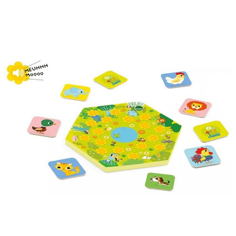 DJECO DJ08482 Action Reflexionen Lernspiele Memo Meuh Spiel, bunt