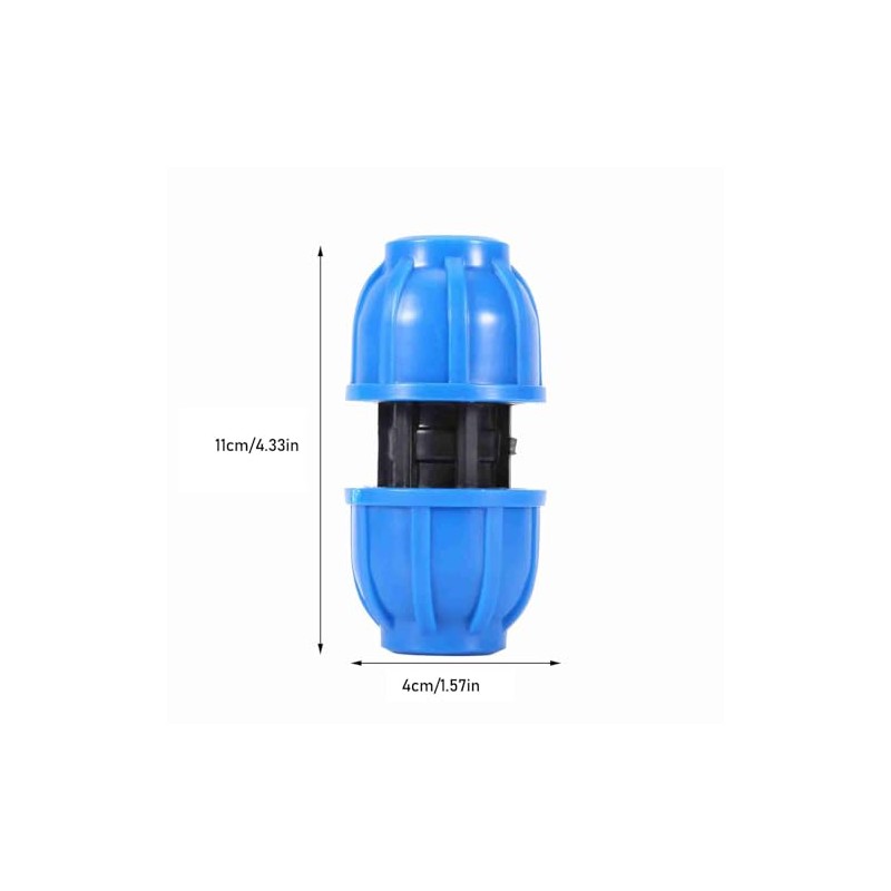 TOPINCN 5Pcs Water Pipe Connector PE Plastic 20mm To 20mm
