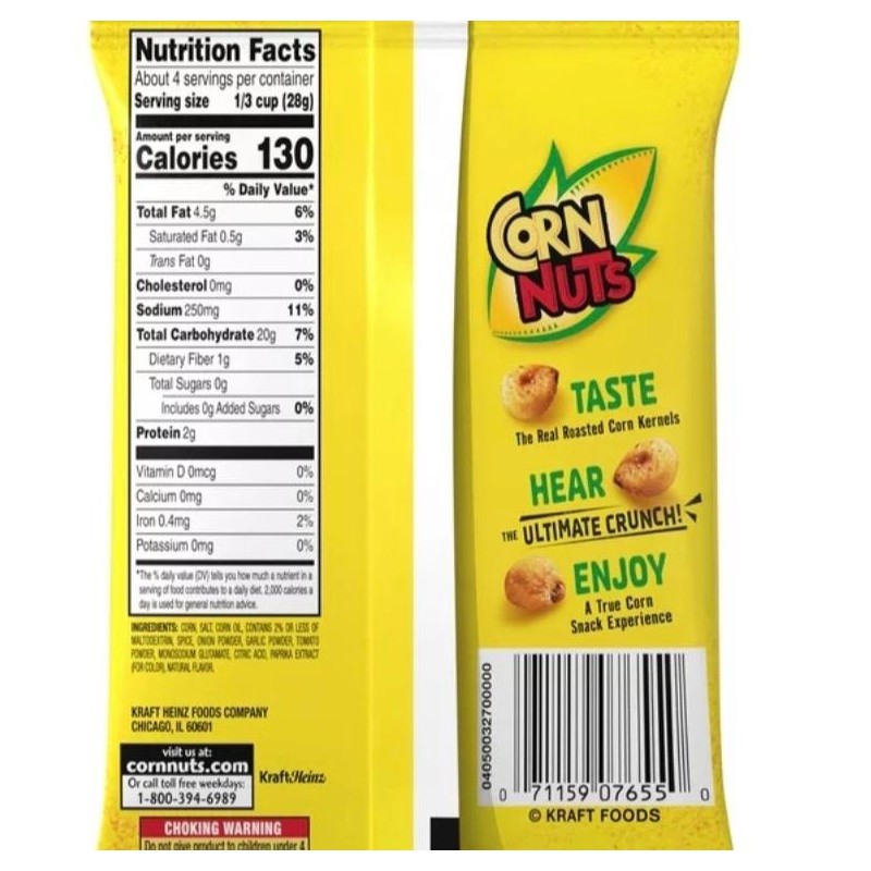 Corn Nuts Crunchy Corn Kernels, Chile Picante Con Limon, 4oz