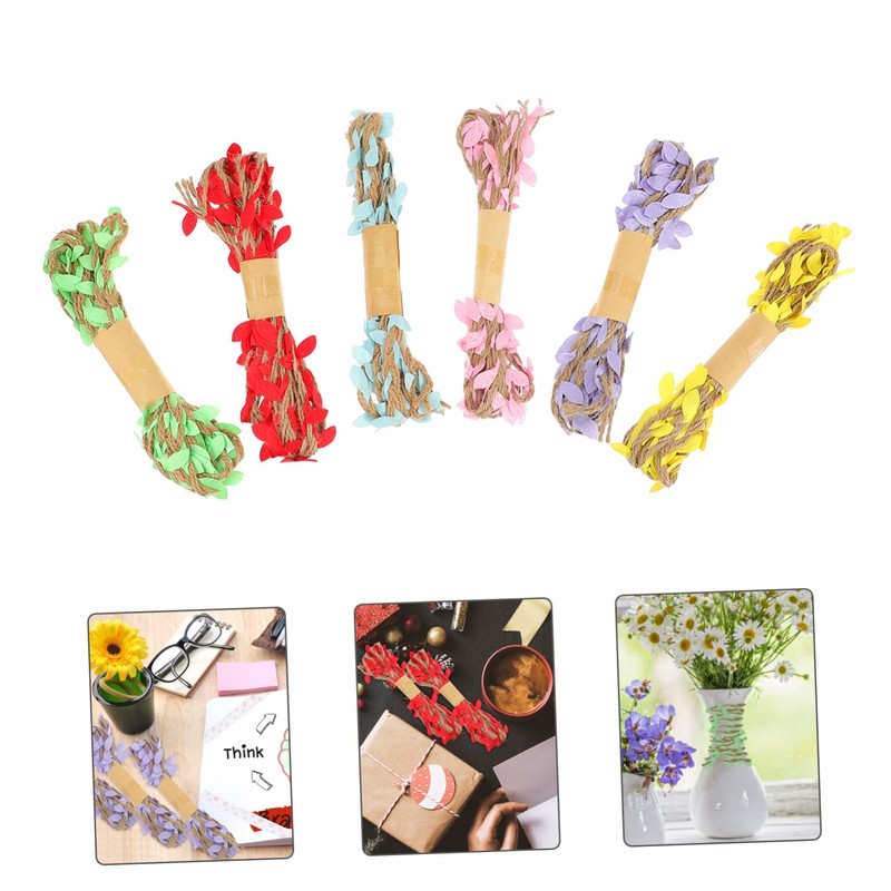 LALAFINA Leaf Rope DIY Decoration Set 6pcs Artificial Rope for