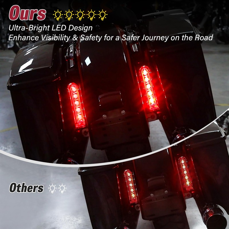 TCMT Saddlebags LED Inserts Support Light Fit For Harley 2014-2024