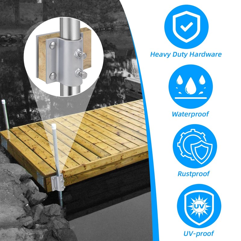 Dock Brackets Hardware,Dock Post Hardware,Stationary Dock Side Leg Pipe Holder