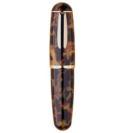 Majohn Q1 - Pluma estilográfica Fude con punta doblada, de acrílico Amble, diseño rechoncho, sistema de llenado cuentagotas, pluma de bolsillo de gran
