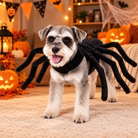 Halloween Spider Pet Costume for Cats & Dogs – Funny Polyester Cosplay Outfit for Halloween Parties & Dress-Up