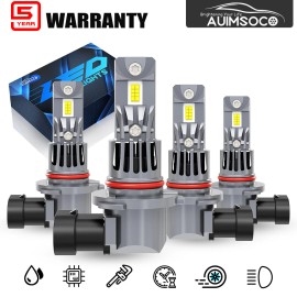 AUIMSOCO 4X Luces Fuertes Para Auto Coche Luz Carro Bulbs 9005 + 9006 LED SUPER Blanco