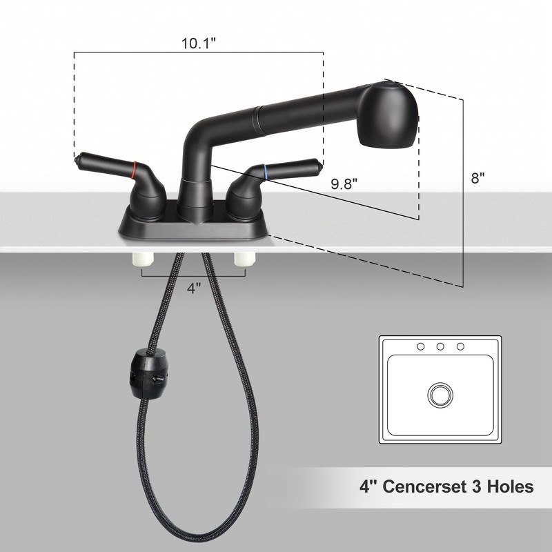 Utility Sink Faucet, Laundry Room Faucet with Pull Out Sprayer,