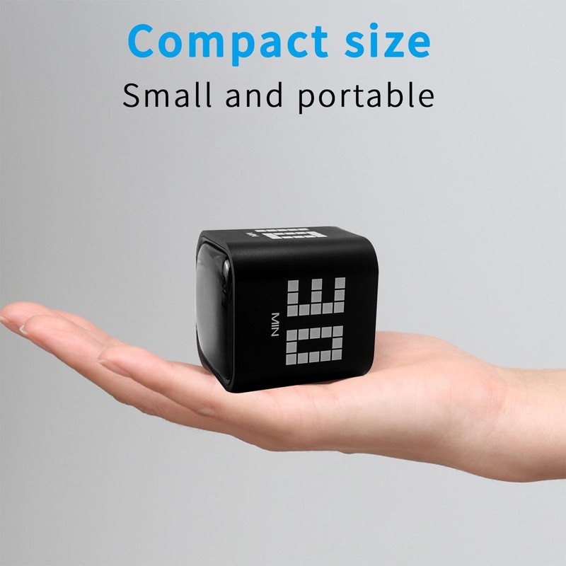Qumox Digital Cube Timer, Rechargeable Flip Timer with Gravity Sensor