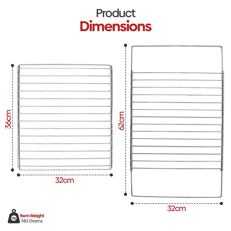 Oven Shelf Adjustable Oven Rack Grill Cooking Tray - Chrome