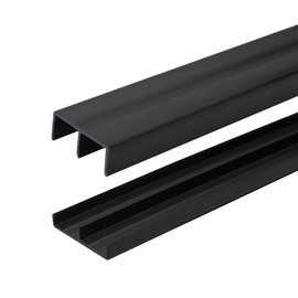 3/4" Panel Sliding Door Track - 48" Black Plastic Upper & Lower Set, USA Made, Pack of 1 - Outwater