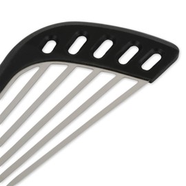 RSVP International Kitchen Tool Collection Dishwasher Safe Angled, 11.25 x 3", Stainless Steel, Black Silicone