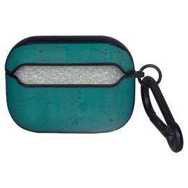 Airpod Pro 2nd Generation Case - Protective Cork Case Cover - Compatible with MagSafe Charging - Plant Based Material - Airpod Case with Keychain - Vegan Cork Material - (Turquoise)