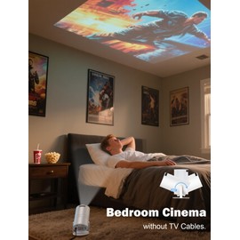 WellSonic Mini Projector Support 4K, 260 Ansi Outdoor & Home Movie Portable Projector with WIFI6 and 5.2 Bluetooth, Automatic Keystone Correction, 180°Rotatable, Compatible with HDMI USB PC Laptop