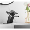 Bathroom Faucet Black Led Light 3 Color Changing Waterfall Glass