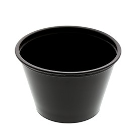 AmerCare Poly Black Portion Cup, 4 oz, Case of 2500