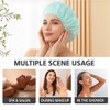 Satin Shower Cap, Pack of 2, Waterproof Elastic Shower Cap,