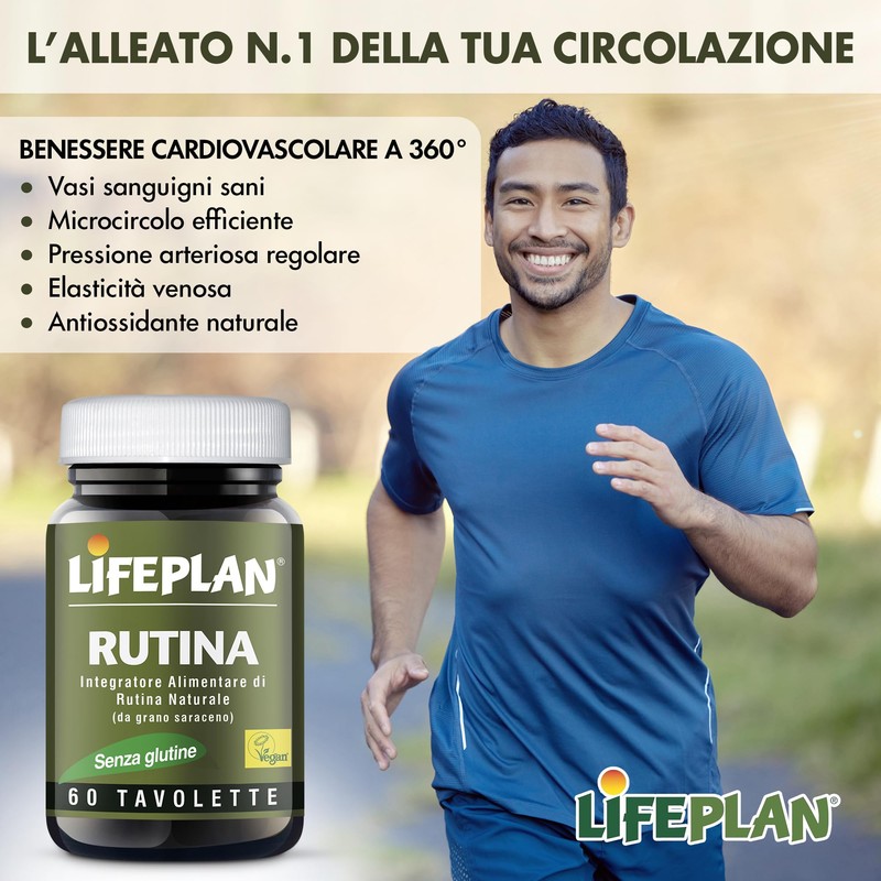LIFEPLAN Rutina da Grano Saraceno, Integratore Microcircolo naturale per Circolazione