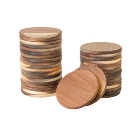 36 Pack Acacia Wood Drink Coasters, 3.68 Inch Round Wooden Coasters, Acacia Wood Cup Coasters