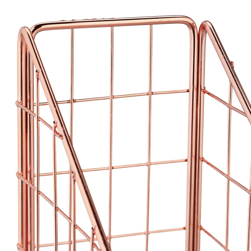 Relaxdays, Rose Gold Magazine File Set of 2, A4, Grid
