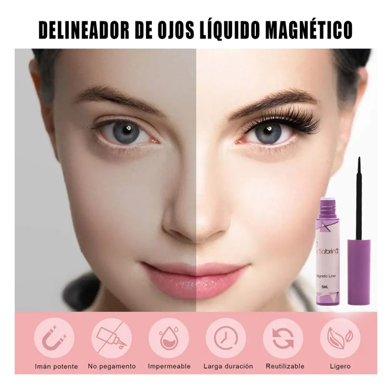 10 Para Kit Extensiones De Pestañas Postizas Magnéticas 3d